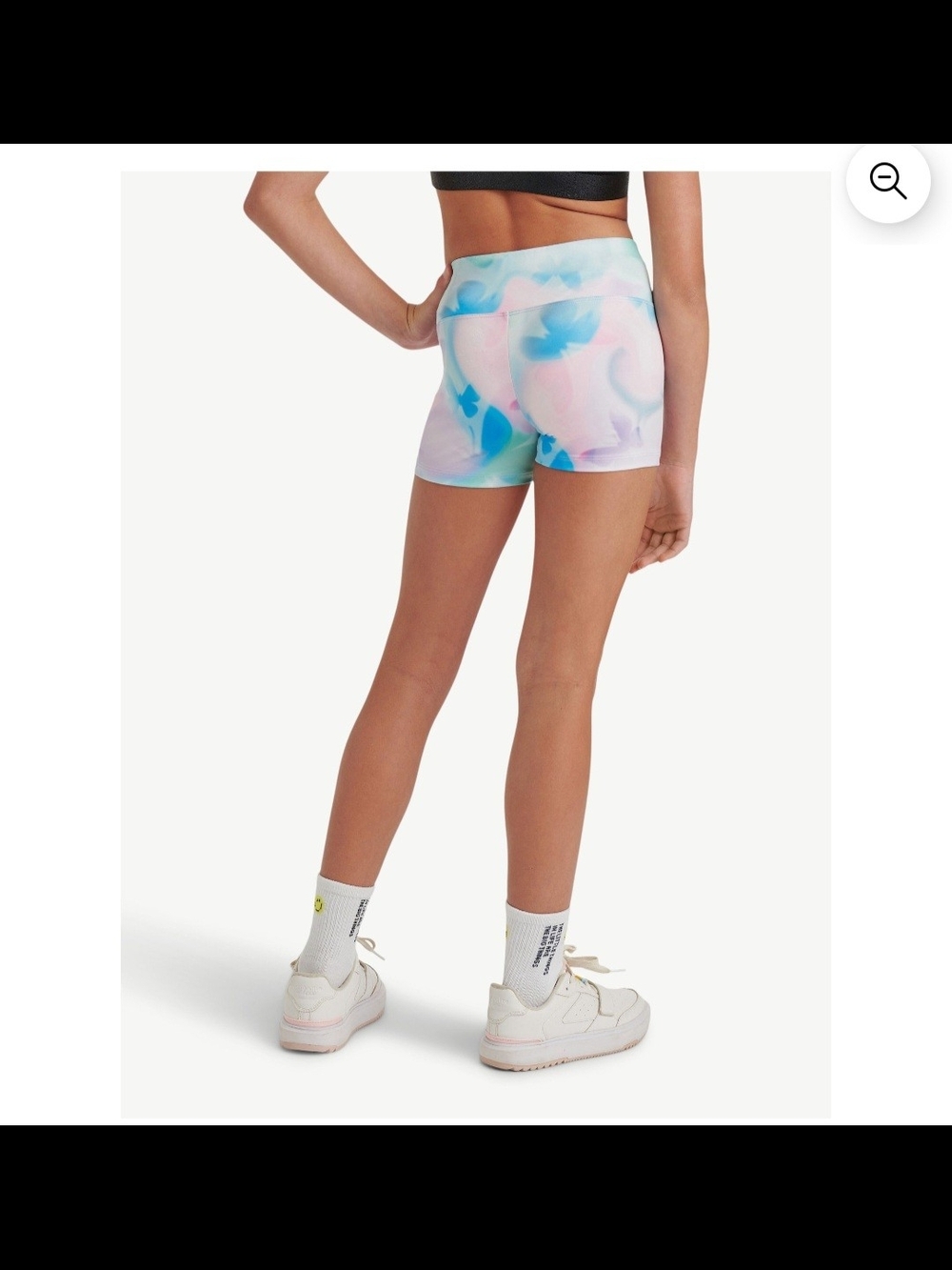 🌻 Justice Girls Cinch Waistband Shortie Tie Dye Pastel Butterfly Size L 12/14 - Picture 9 of 10